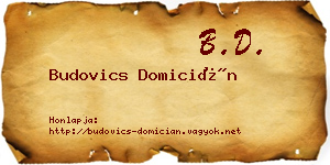 Budovics Domicián névjegykártya